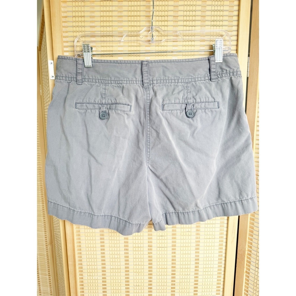 Ann Taylor LOFT Womens Gray Blue Chino Shorts Casual Mid Rise Pockets Size 8 - Picture 4 of 5
